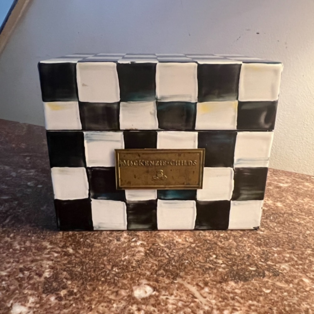 Mac-Kenzie Childs Courtly Check Retired Recipe Box
